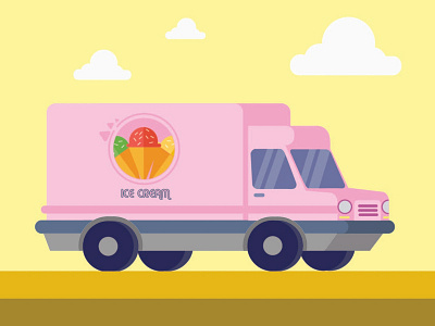 Ice Cream Truck design flat illustration illustrator vector visual