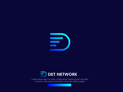 DET Network - D letter logo app blue brand branding business card design icon identity illustration lettering logo logo design minimal ui vector