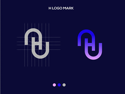 H letter brand logo mark app blue brand branding business card design h logo icon identity illustration lettering logo logo mark logotype minimal ronypa vector