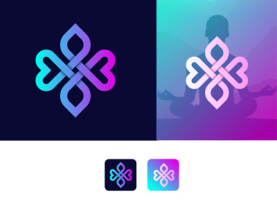 Yoga logo design app brand branding company logo design lettering logo medical meditation app meditation logo minimal startup logo yoga app yoga logo