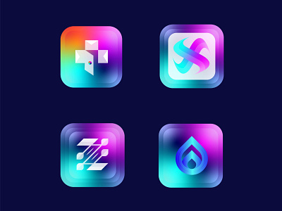 Tech modern logo app icon