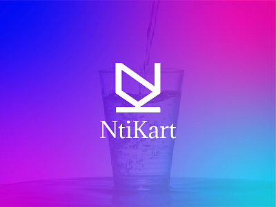 NtiKart Logo KN logo app blue brand branding company logo design icon kn logo lettering logo logo design logos logotype minimal modern logo modern logos