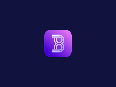 B Logo Icon app icon app logo b letter logo b logo brand branding design icon illustration lettering logo minimal purple logo tech logo tecnology logo ui vector