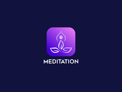 Meditation Logo App brand branding design fitness graphic design health icon illustration lettering logo logo health meditatio meditation meditation app minimal ui vector yoga