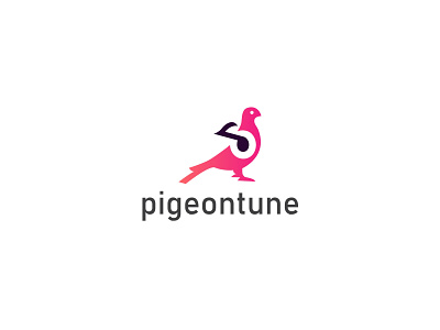 Pigeontune logo app logo brand branding design icon illustration lettering logo minimal music app music logo pigeon logo pigeontune ui vector