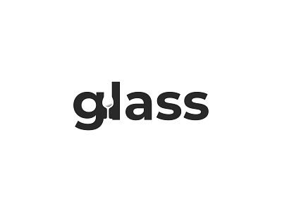 Wine glass Negative space logo