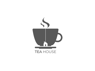 Tea House logo brand branding coffee house design icon illustration lettering logo minimal tea tea bag tea house vector