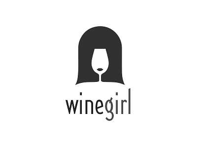 Wine Girl logo bar barbar beauty brand branding design girl icon illustration lettering logo minimal ui vector wine