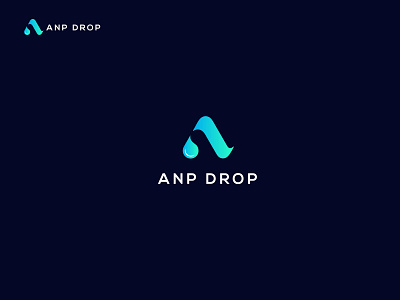 Anp Drop a logo blue brand branding business card design illustration lettering logo minimal typography vector