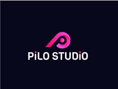 Pilo Studio -p letter logo app blue brand branding business card design flat free icon identity illustration lettering logo minimal mobile p letter ui ux vector web