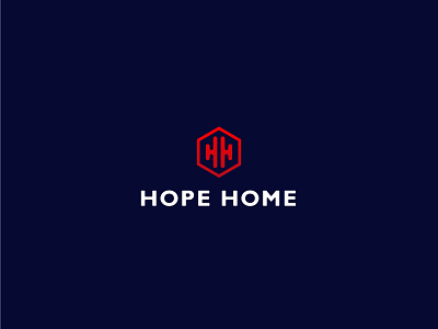 Hope Home blue brand branding design flat home icon identity lettering logo minimal real estate