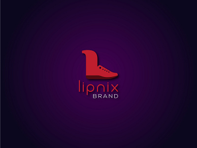 Lipnix shoe logo app blue brand branding business card design icon identity illustration illustrator lettering logo minimal shoe logo ui vector