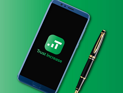 Free app logo design - Trust Increase t letter logo app blue brand branding business card company logo design free green icon identity illustration insurance lettering logo logo design minimal