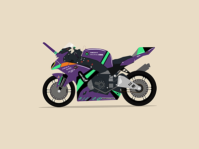 Motorcycle EVA evangelion illustrator