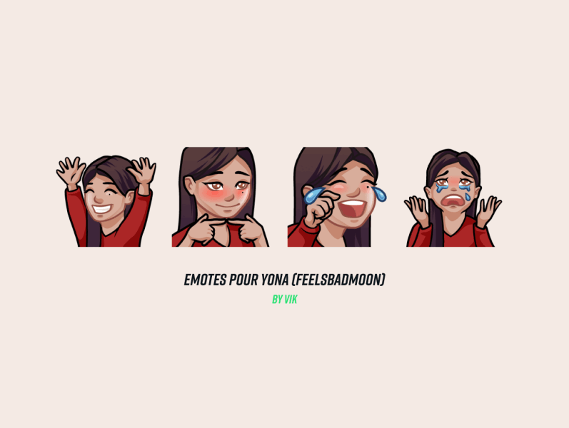 Yona Twitch Emotes emotes illustration illustrator mood stream twitch vector