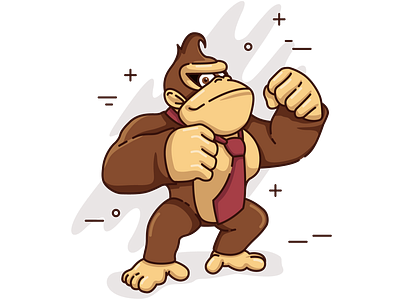 Flat Donkey kong design illustration