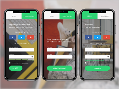 Registration and Login Form consistency form iphone x login registration