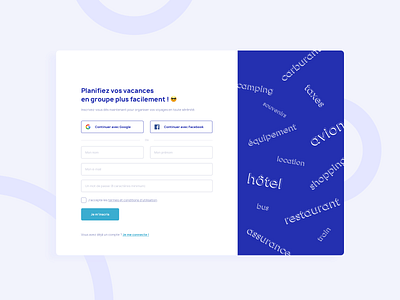 Sign up - Group travel planner application dailyui dailyui 001 dailyui challenge form friends group holidays input interface sign up travel ui web