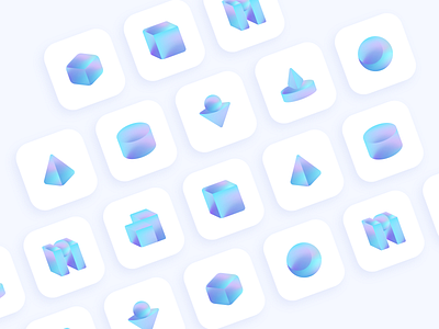 App icons - 3D geometric gradient exploration