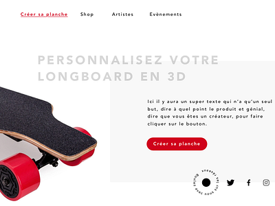 Longboard 3D interactive design longboard skate uxui