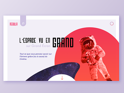 Nebula - Homepage cinema colorful cosmonaut design gradient photomontage space ui