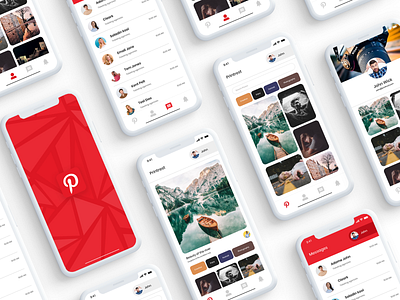 Pinterest Redesign branding design mobile mobiledesign printrest ui uidesign uiux vector visualdesign