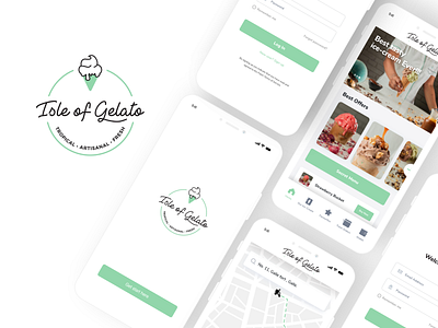 Ice Cream Shop - Isle of gelate branding creative logo design icecream icecreamshop ios mobile srilankaicecream typography ui ui ux design uidesign uiux visualdesign