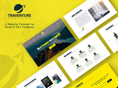 Traventure - A Travel Website Concept daily ui design design inspiration graphic design landing page ui ui ux design web designer web ui website website design