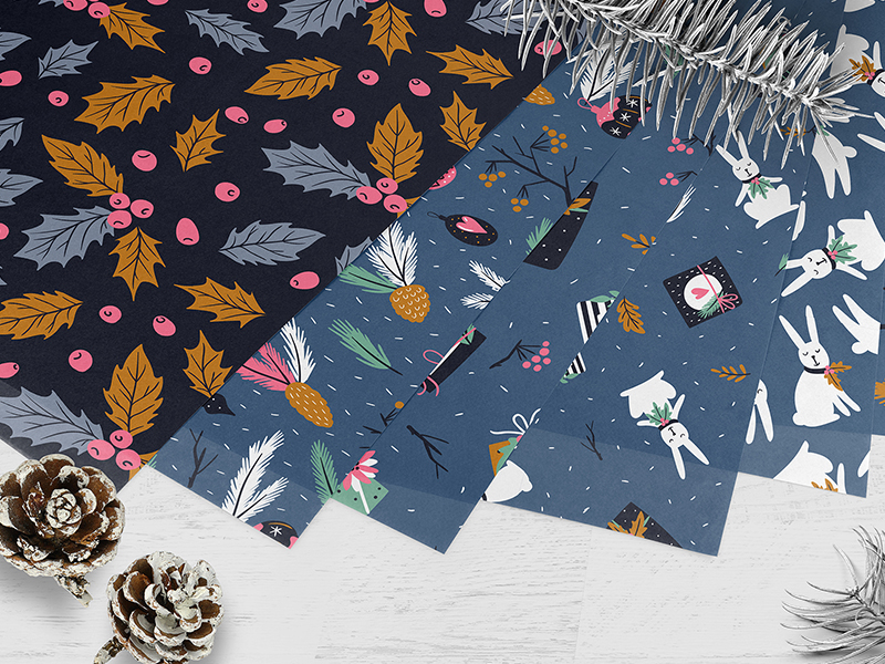 Christmas wrapping paper by Alenka Karabanova on Dribbble