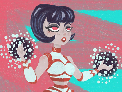 Space Babe Strikes Back cartoon character concept character design digitalart illustration popart