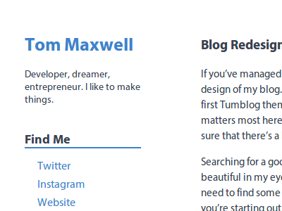 Personal Blog css html javascript jquery tumblr