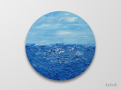 Elementa '20 abstract blue circle canvas oil paint paint sea sky