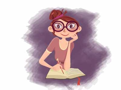 Script writer girl illustration writer