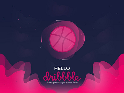 Hello dribbble illustration