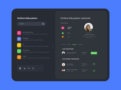 Tablet Online Education App ! Dark Mode