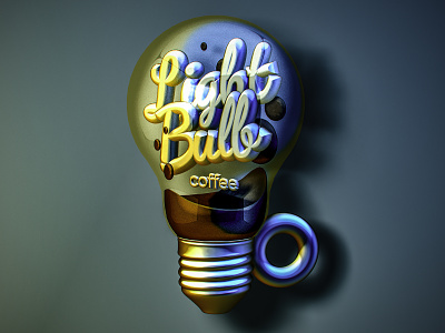 Ligth Bulb Coffee 3d art coffee cozy cup design idea ilustrations lightbulb logo typography vectary