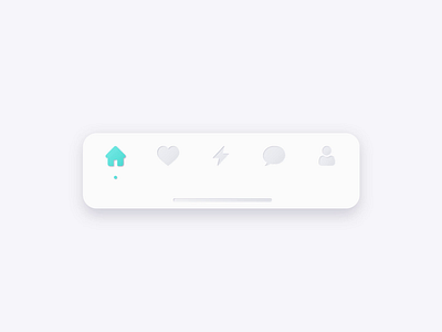 Skeumorphic Tab Bar animation buttons design icon interaction micro interaction microinteraction mobile motion motion design navbar navigation neumorphism tab tab bar tabbar transition ui ux
