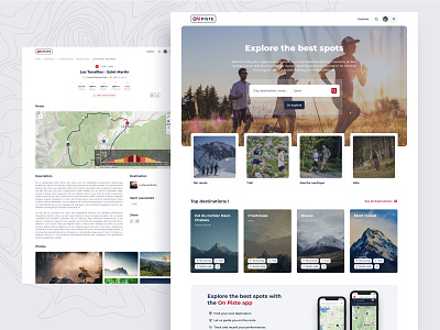 On Piste — Webapp android app card design illustration ios ios app design ios screens logo outdoor sport trail ui