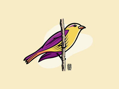 Birdie bird birdie branch herald illustration little nature organic small song sparrow tweet