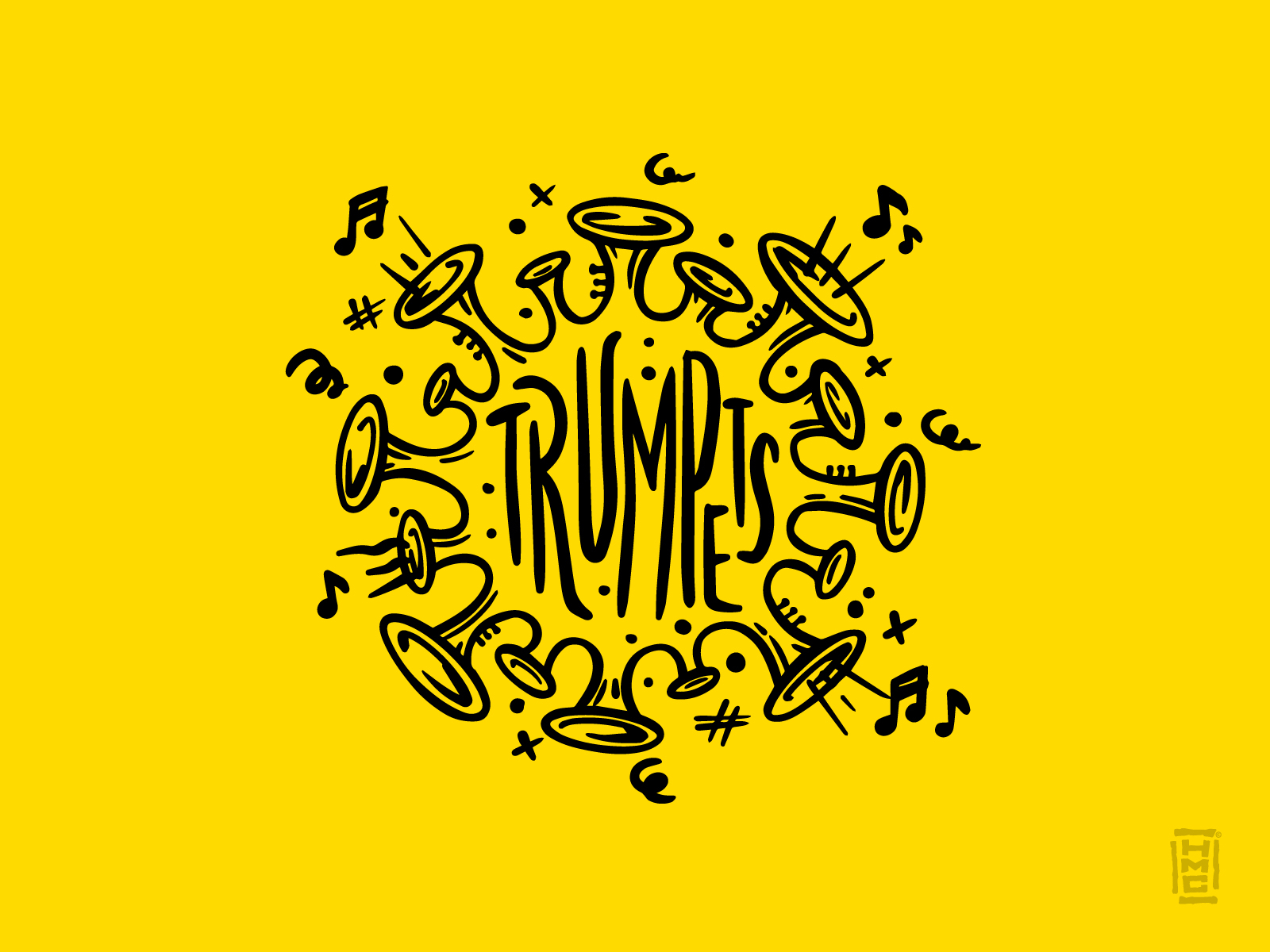 Trumpets corona covid-19 doodling fun hand-drawn illustration ipadpro positive procreate trumpet vibes virus