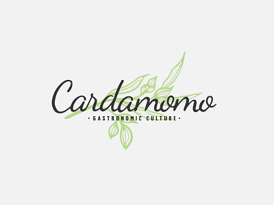 Cardamomo cuisine food gastronomy handrawn illustraion logo organic organic food recipes script