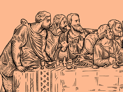 The Last Supper apostles betrayal drawing handrawn illustration illustration art illustrator ipadpro jesus judas lastsupper leonardo da vinci mural painting practice procreate