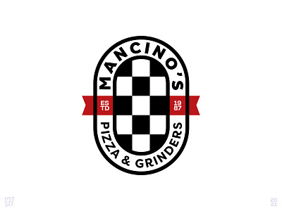 Mancino's badge checkers crest food grinders mancinos pizzeria