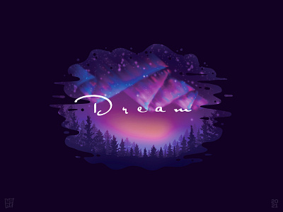 Dream aurora calm dark dream illustration music valley