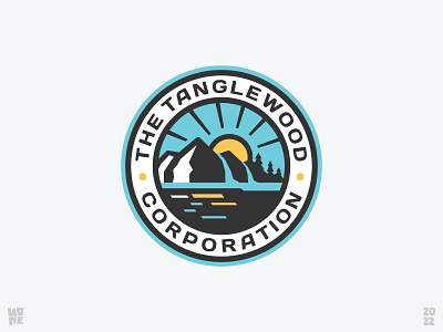 The Tanglewood Corporation (Sold) badge logo mountains nature river sunrise sunset