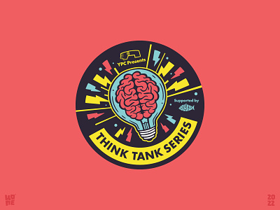 Think Tank Series bolt brain coaster idea illustration lightbulb lightning modern