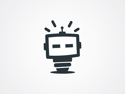 Robot Lightbulb (Sold) ai cartoon cute friendly helper idea invention light lightbulb robot