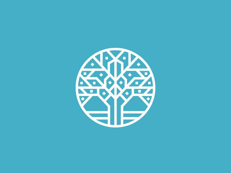Tree Mosaic tech digital timber wood line-art minimal life mosaic tree