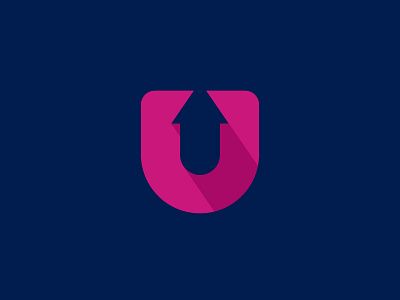 Up Logo arrow flat icon initials negative simple space u letter up