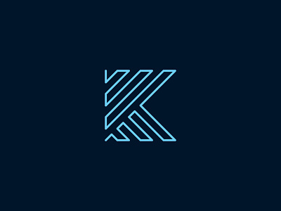 K Letter flag iconic k letter line art modern monogram one stroke personal simple simple design